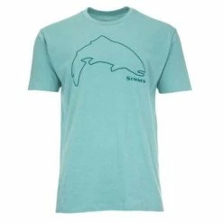 Budget ⭐ Shirts Men's Simms Trout Outline T-Shirt 🥰
